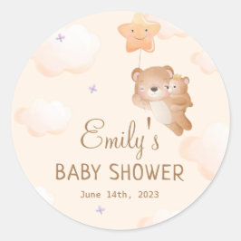Ballonkleurig Baby shower van het Beer van Boho Ronde Sticker