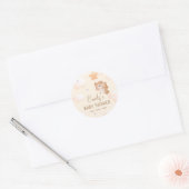 Ballonkleurig Baby shower van het Beer van Boho Ronde Sticker (Envelop)