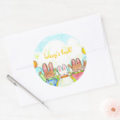 ballonkonijntjes bookplate ronde sticker (Envelop)