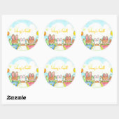 ballonkonijntjes bookplate ronde sticker (Vel)