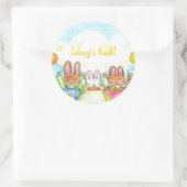 ballonkonijntjes bookplate ronde sticker (Tas)