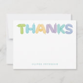 Ballonletters bedankbriefjes notitiekaartje (Voorkant)