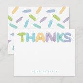 Ballonletters bedankbriefjes notitiekaartje (Voorkant / Achterkant)