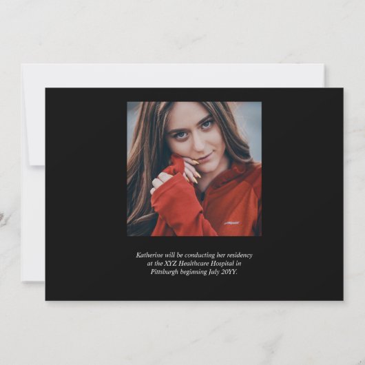 Ballonletters MD Caduceus Stethoscoop Afstuderen Aankondiging (Achterkant)