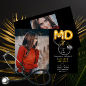 Ballonletters MD Caduceus Stethoscoop Afstuderen Aankondiging