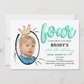 ballonletters | Moderne 4 jaar oude jongens Foto Kaart (Voorkant)