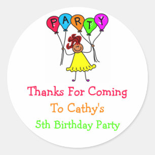 ballonmeisje, Bedankt voor het komen, Ronde Sticker
