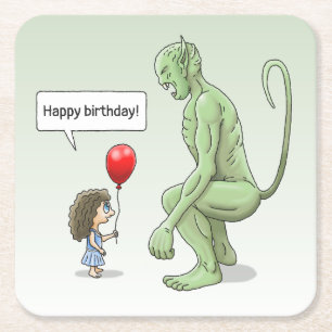 Ballonmeisje en Kobold Kartonnen Onderzetters