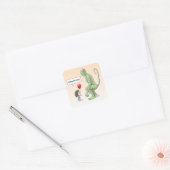 Ballonmeisje en Kobold Vierkante Sticker (Envelop)