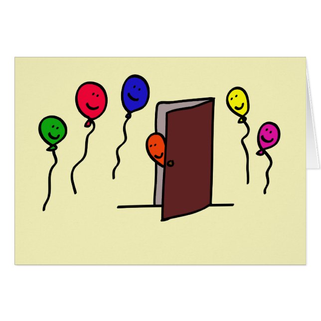 Ballonmens die uit een kast komt (Voorkant Horizontaal)