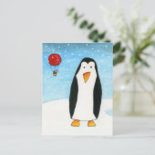 Ballonmuis en pinguïn #2 briefkaart (Staand voorkant)