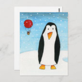 Ballonmuis en pinguïn #2 briefkaart (Voorkant / Achterkant)