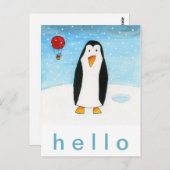 Ballonmuis en pinguïn briefkaart (Voorkant / Achterkant)