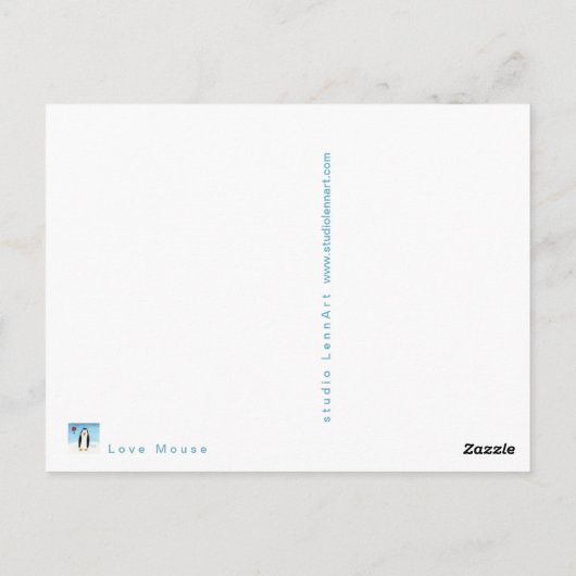 Ballonmuis en pinguïn briefkaart (Achterkant)