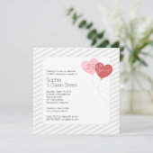 Ballonnen 25e bruiloft feestje kaart (Staand voorkant)