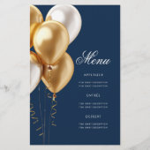 Ballonnen 50e verjaardag Gold & Navy Menu (Achterkant)