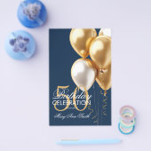 Ballonnen 50e verjaardag Gold & Navy Menu (Enkel)