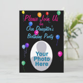 Ballonnen Aangepaste Verjaardagsuitnodiging Kaart (Staand voorkant)