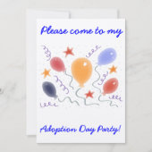 Ballonnen Adoptie Dag Party uitnodiging (Voorkant)