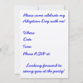 Ballonnen Adoptie Dag Party uitnodiging (Achterkant)