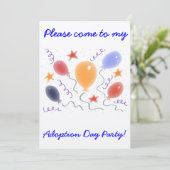 Ballonnen Adoptie Dag Party uitnodiging (Staand voorkant)