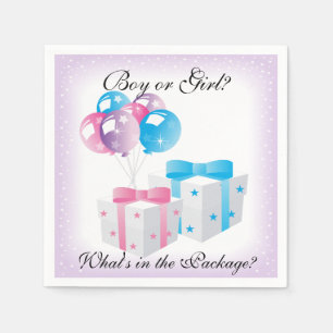 Ballonnen Baby Gender Reveal Paper Party servetten