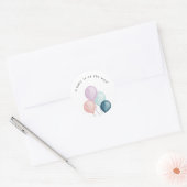 Ballonnen Baby Shower ronde sticker (Envelop)