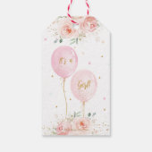 Ballonnen Bloemen Meisje Baby shower Dank u Favor Cadeaulabel (Achterkant)