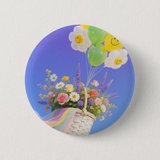 Ballonnen & Bloemenmand Button – Schattigee Gift B (Voorkant)