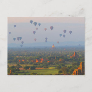 Ballonnen boven Bagan, Briefkaart Myanmar