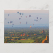 Ballonnen boven Bagan, Briefkaart Myanmar (Voorkant)