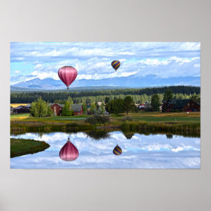 Ballonnen boven Pagosa Springs Golfbaan, Colorado Poster