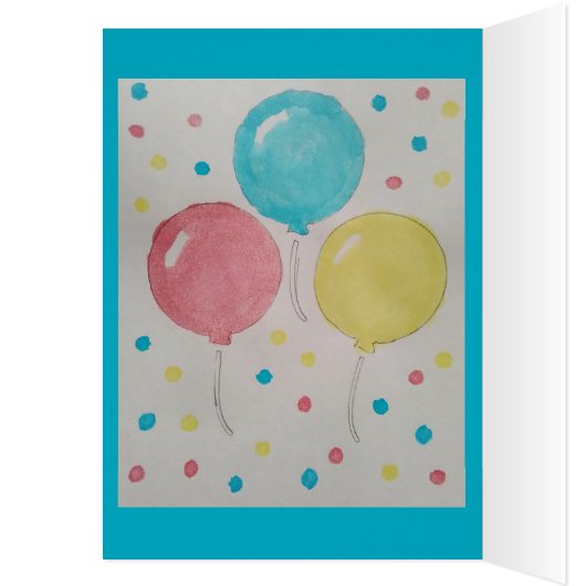 Ballonnen & Confetti Blank Kaarten (Binnen (Links))