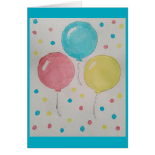 Ballonnen & Confetti Blank Kaarten
