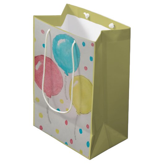 Ballonnen & Confetti Gift Bag Medium Cadeauzakje (Voorkant Gekanteld)
