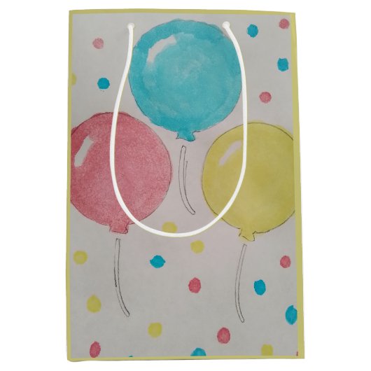 Ballonnen & Confetti Gift Bag Medium Cadeauzakje (Voorkant)