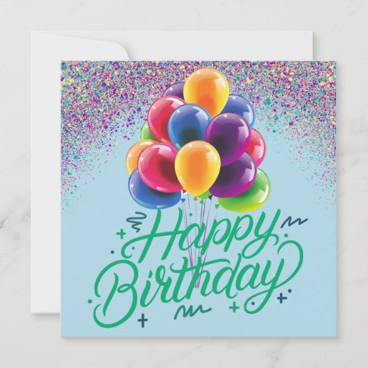 Ballonnen & Confetti Kaart (Voorkant)