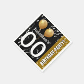 Ballonnen Confetti Modern Birthday B01 ZWART GOUD Servetten (Hoek)