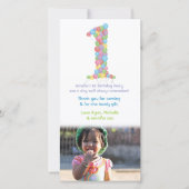 Ballonnen Dankjewel Fotokaart voor de 1e verjaarda Bedankkaart (Voorkant)