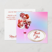 Ballonnen. Dankuwelkaart. Personaliseer. Bedankkaart (Voorkant / Achterkant)