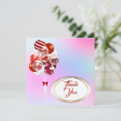 Ballonnen. Dankuwelkaart. Personaliseer. Bedankkaart (Staand voorkant)