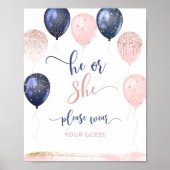 ballonnen die hij of zij draag je gok poster (Voorkant)