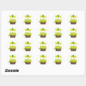 Ballonnen en Bloemen Ronde Sticker (Vel)