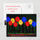 Ballonnen en bloemen Sweet Sixteen Save the Date Aankondigingskaart (Voorkant / Achterkant)