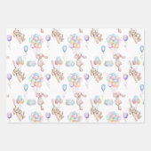 ballonnen en bunny Rabbits Pastel Inpakpapier Vel (Voorkant 3)