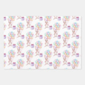ballonnen en bunny Rabbits Pastel Inpakpapier Vel (Voorkant 2)