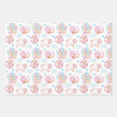 ballonnen en bunny Rabbits Pastel Inpakpapier Vel (Voorkant)