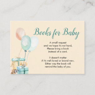 Ballonnen en cadeaus boeken voor baby informatiekaartje