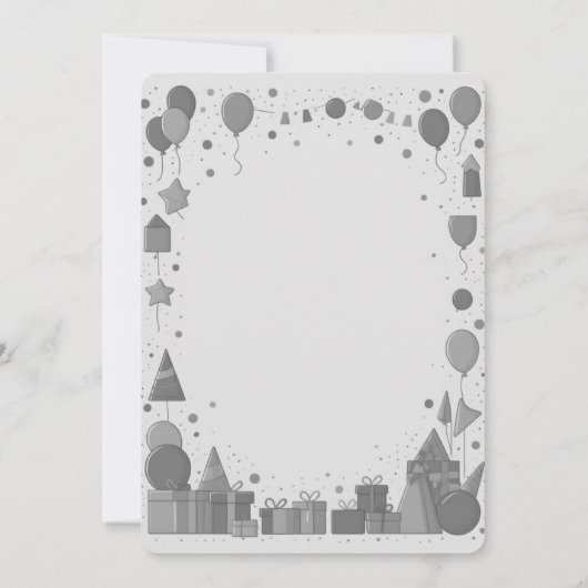 Ballonnen en Cadeaus - Feestelijk ontwerp Kaart (Achterkant)