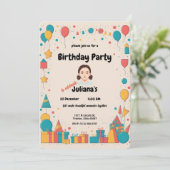 Ballonnen en Cadeaus - Feestthema-ontwerp Kaart (Staand voorkant)